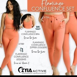 Zyia Confluence Zipper Joggers in Flamingo